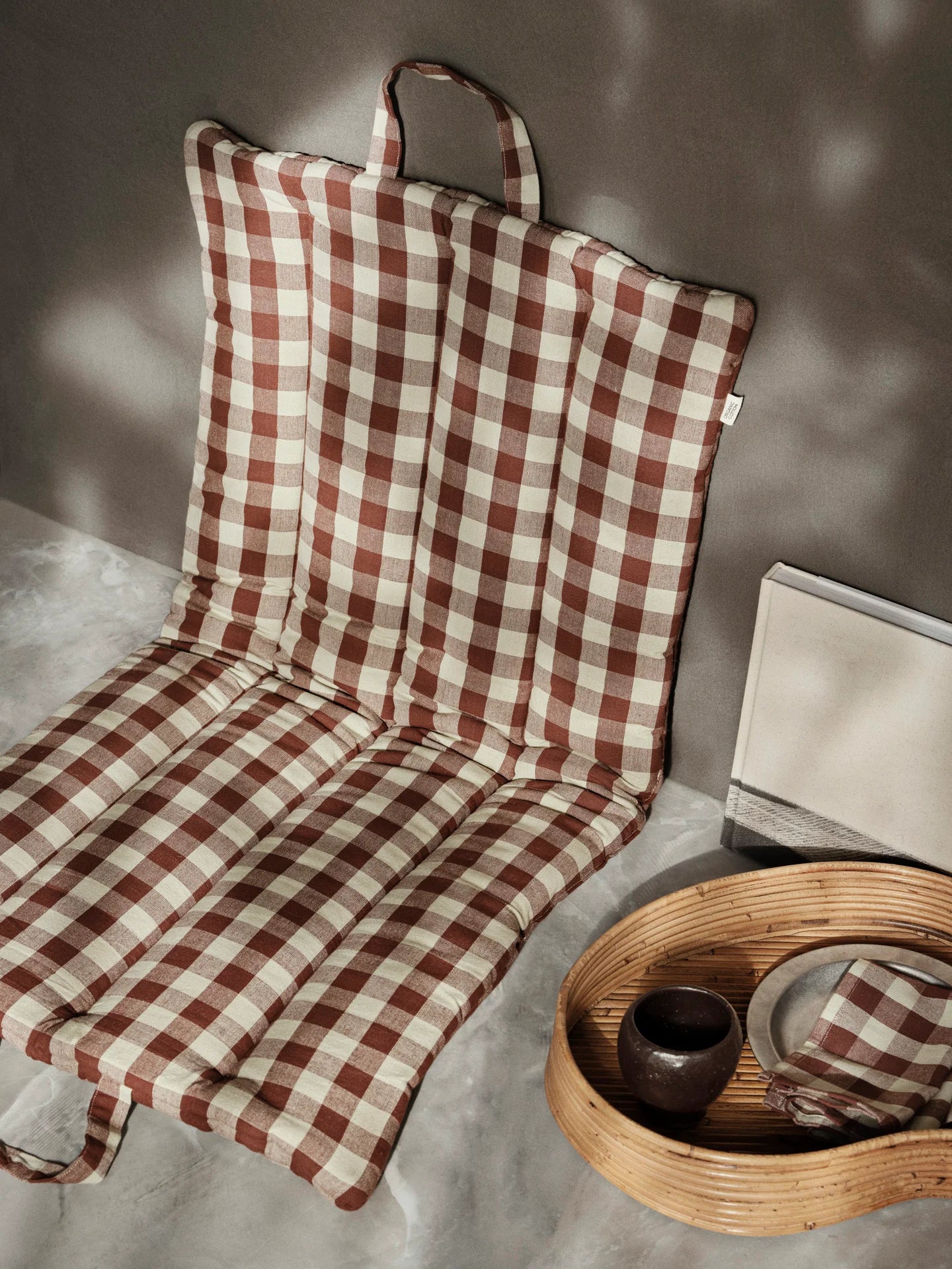 Ferm Living Foldable Bothy Check Pattern Organic Cotton Mattress