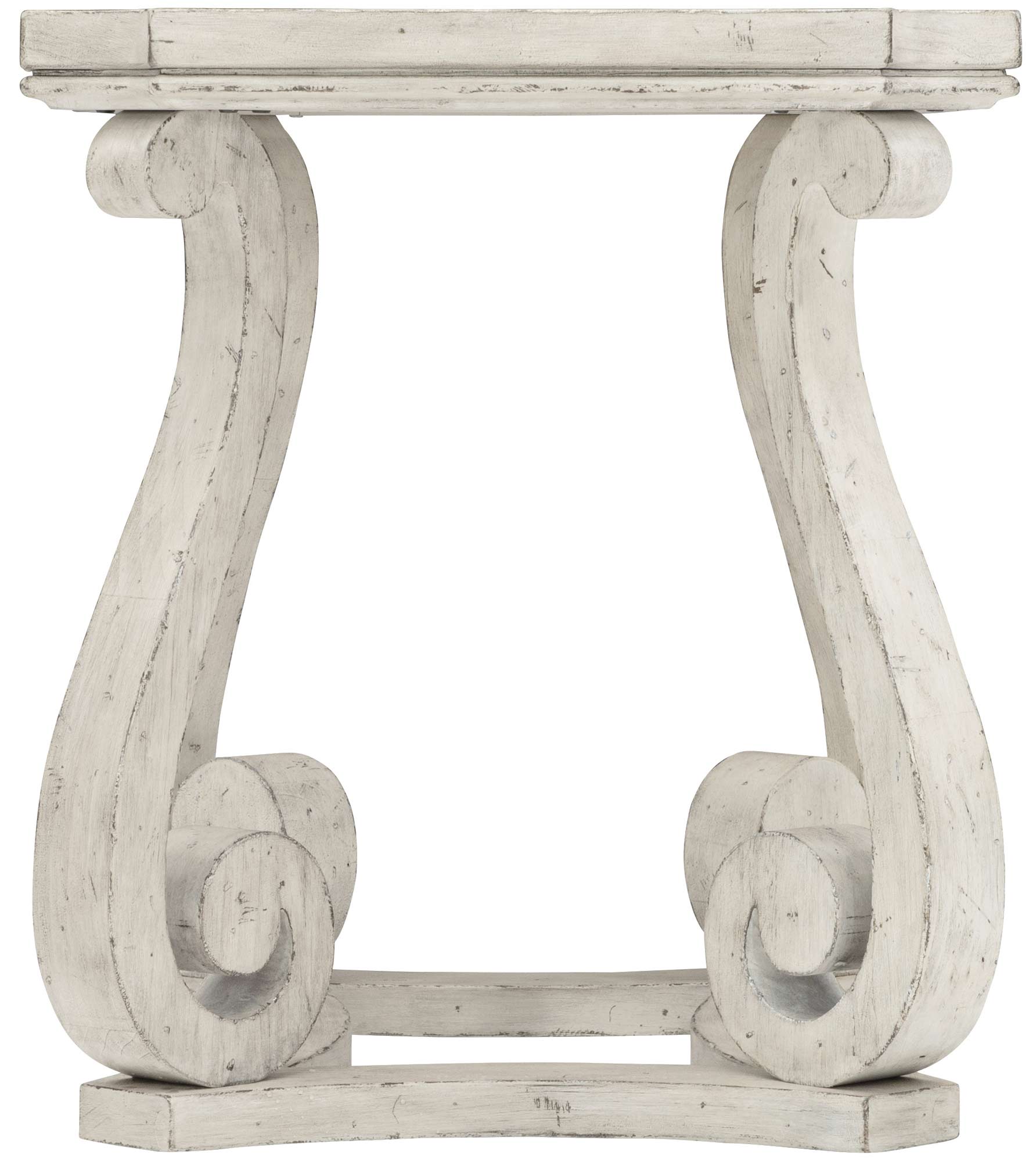 Bernhardt Mirabelle Whitewashed End Table with Black Accent