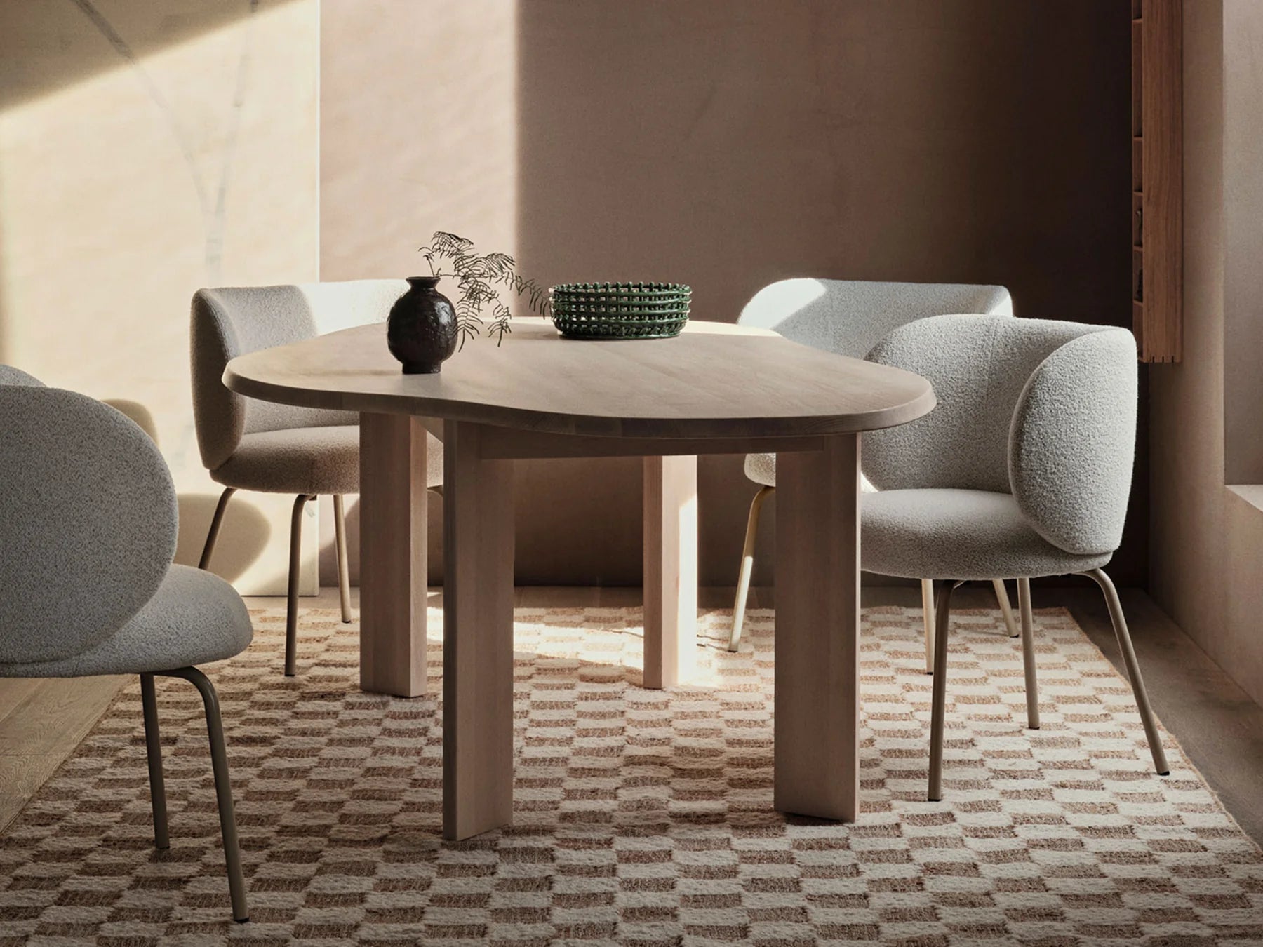 Ferm Living Tarn Solid Wood Dining Table for Cozy Dining Areas