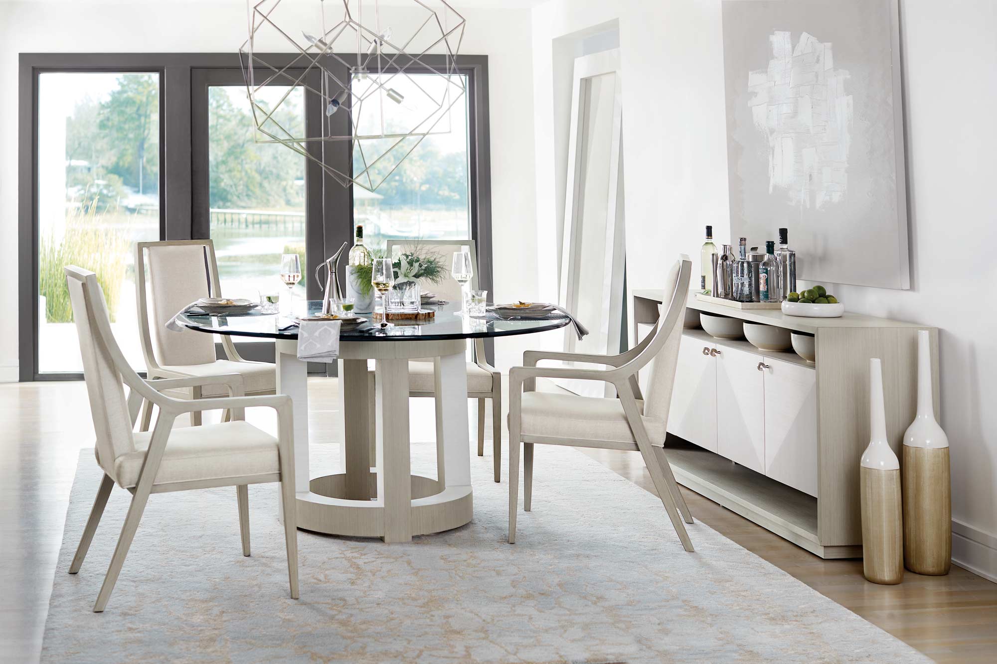 Bernhardt Axiom Contemporary Round Dining Table for Elegant Dining Spaces