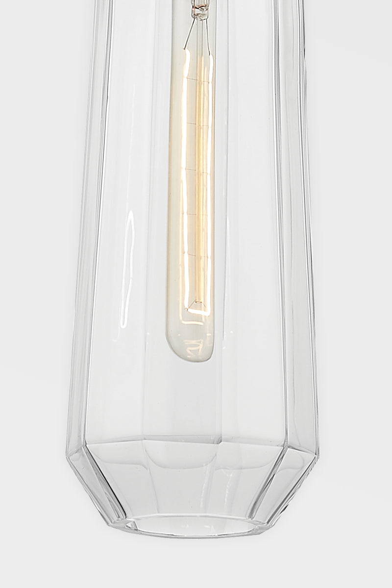 Corbett Vintage or Black Brass Copenhagen Pendant Light with Clear Glass