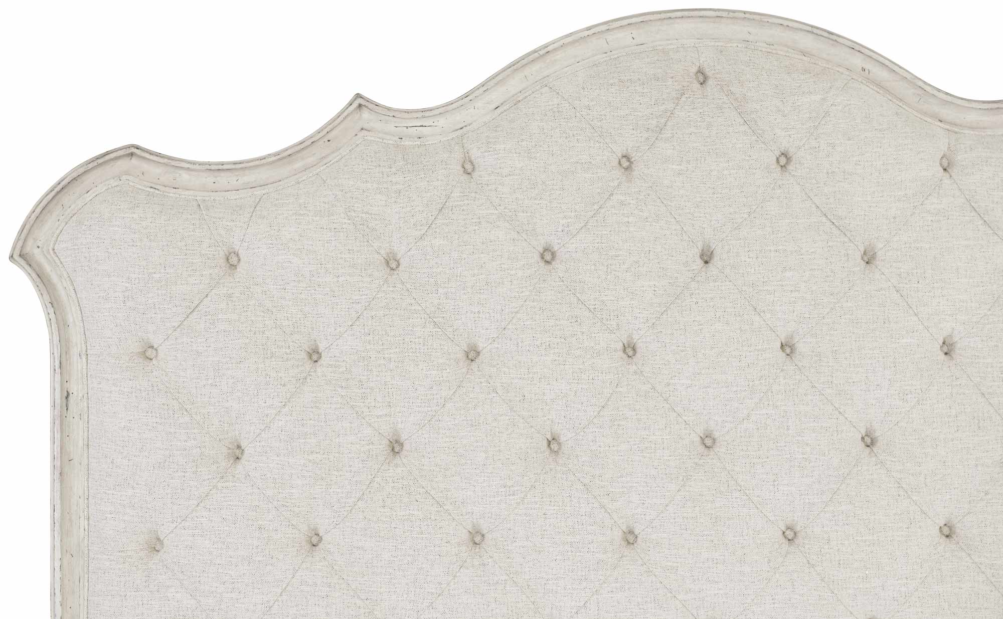 Bernhardt Mirabelle Cotton - Finished Upholstered Panel Bed with Ornamental Hardware
