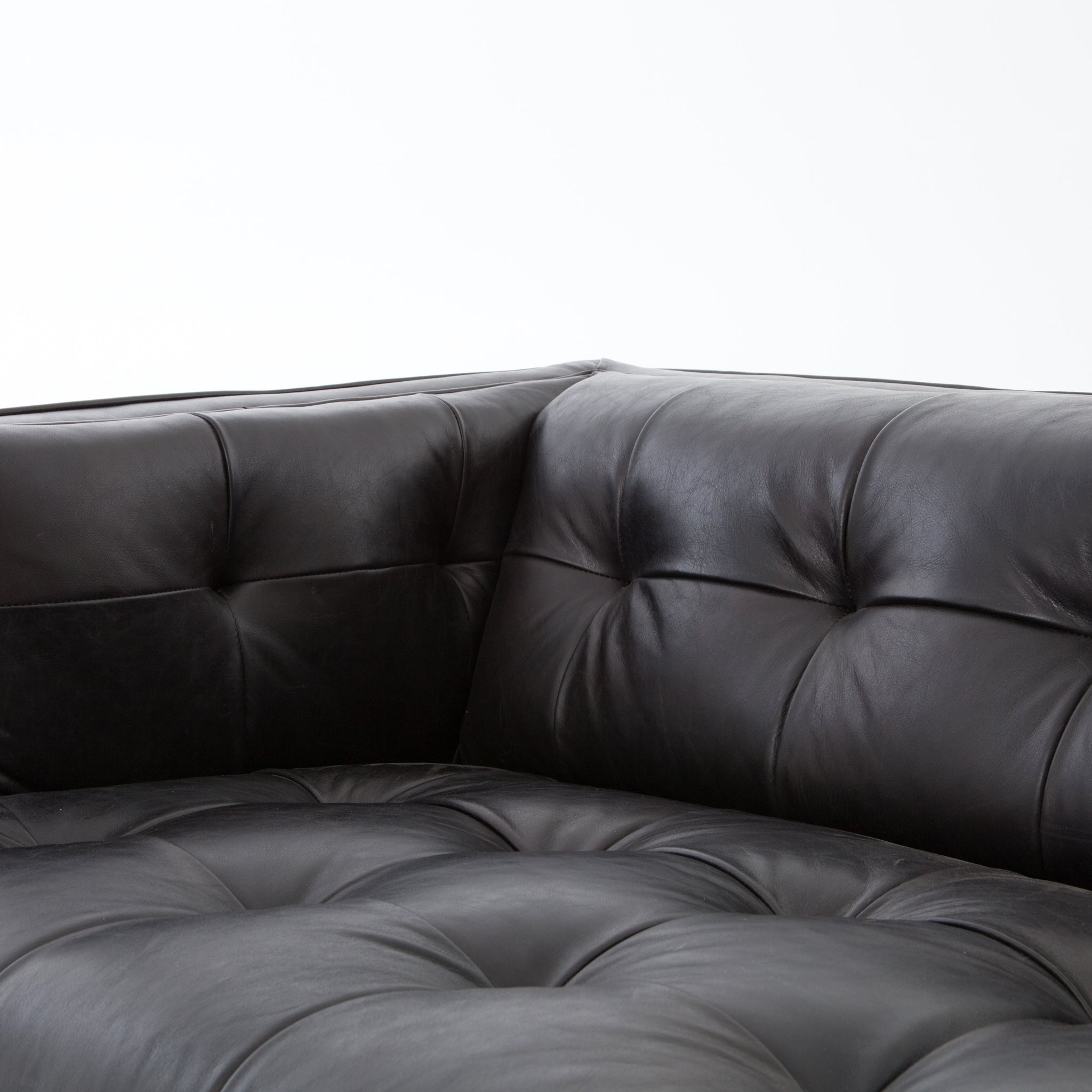 Four Hands 91-Inch Dylan Sofa in Top-Grain Leather or Sapphire Olive Fabric