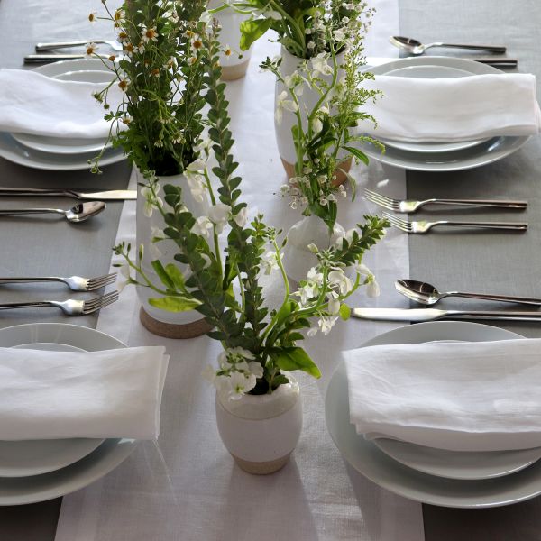 Huddleson Contemporary Luxury Italian Linen Table Runner for Elegant Dining