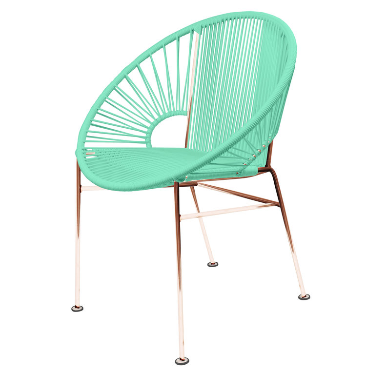 Stylish Innit Concha Dining and Café Chair with a Rustic Copper Frame