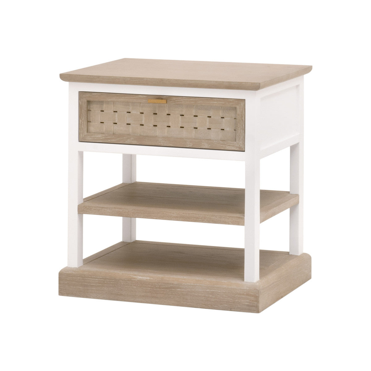Essentials For Living Stylish One - Drawer Side Table with Wood Weave Design
