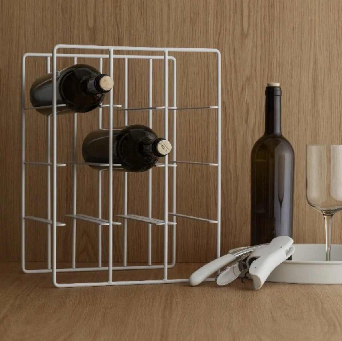 Blomus Pilare 9-Bottle Wine Storage Rack for Countertop or Floor Use