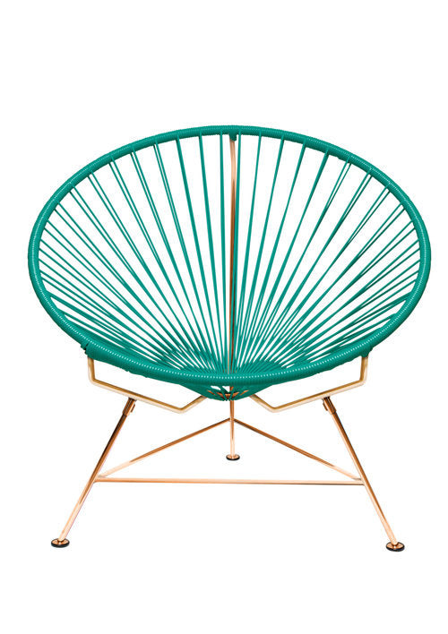 Stylish and Durable Innit Lounge Chair with a Copper-Colored Frame