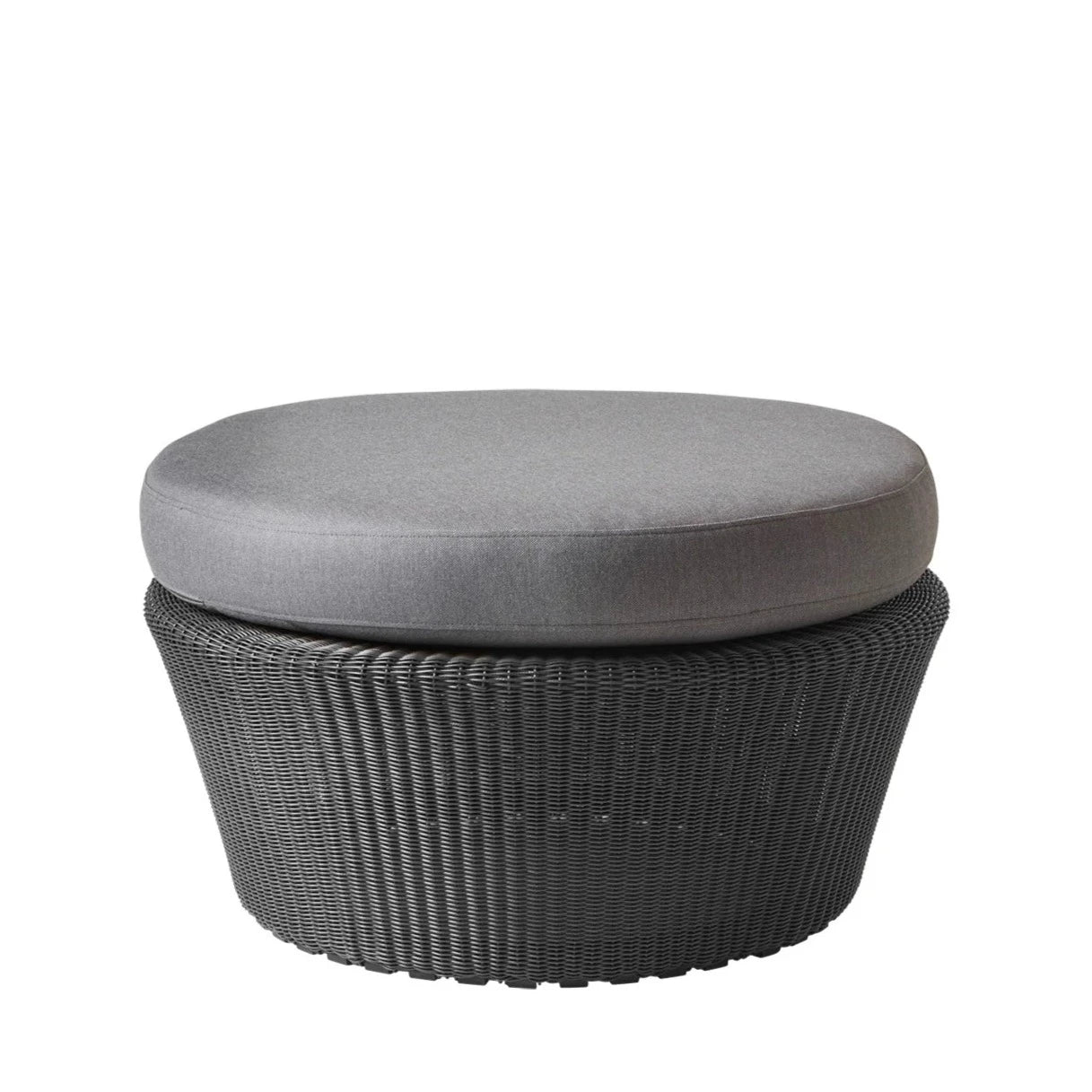 Large Cane-line Kingston Outdoor Footstool with Comfortable Cushion