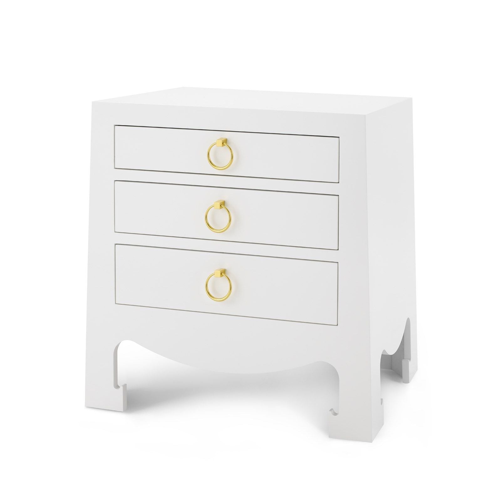 Villa & House Jacqui Three-Drawer Modern Side Table for Elegant Room Decor