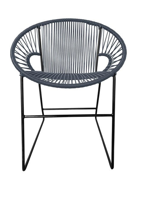 Stylish Black Frame Innit Puerto Dining and Side Chair for Indoor and Outdoor Use