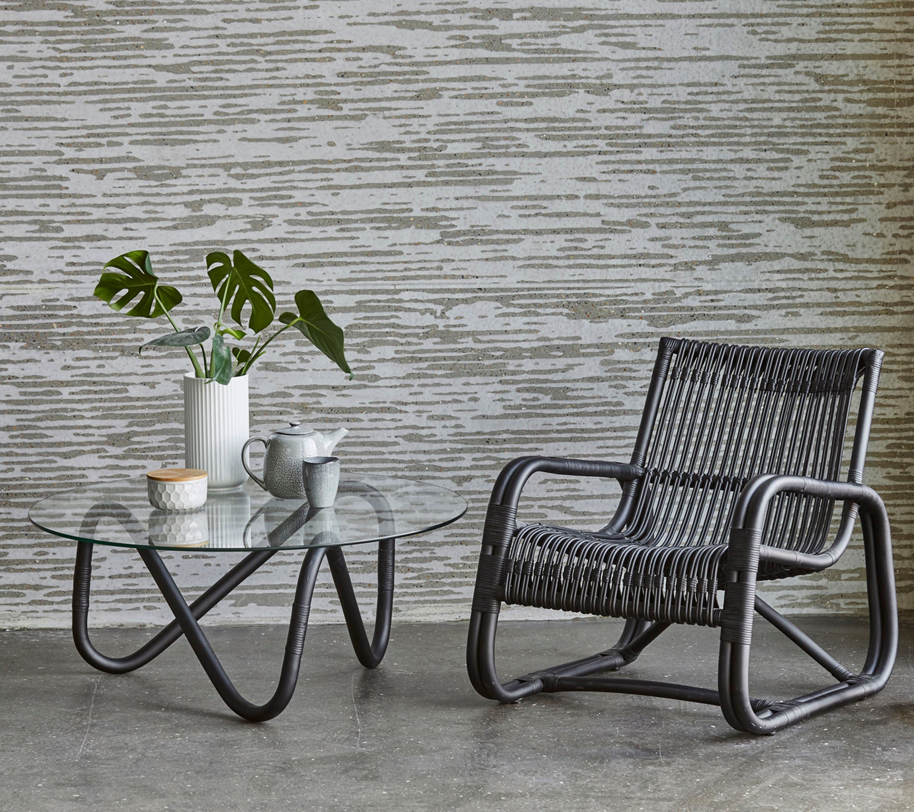 Stylish Cane-line Wave Indoor Coffee Table with Retro Look
