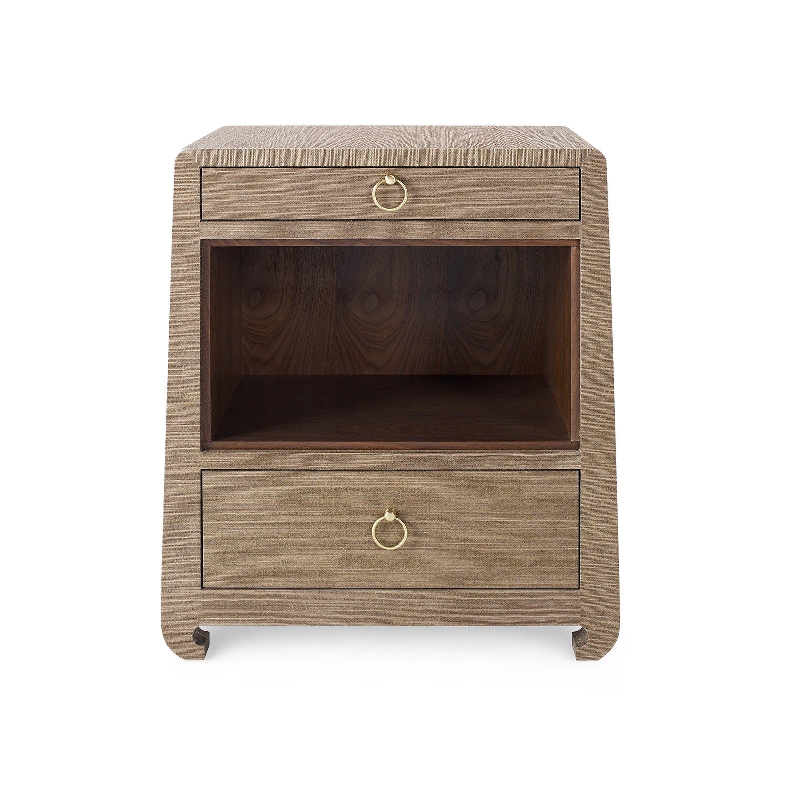 Villa & House Ming Flax Brown 2-Drawer Side Table with Elegant Design
