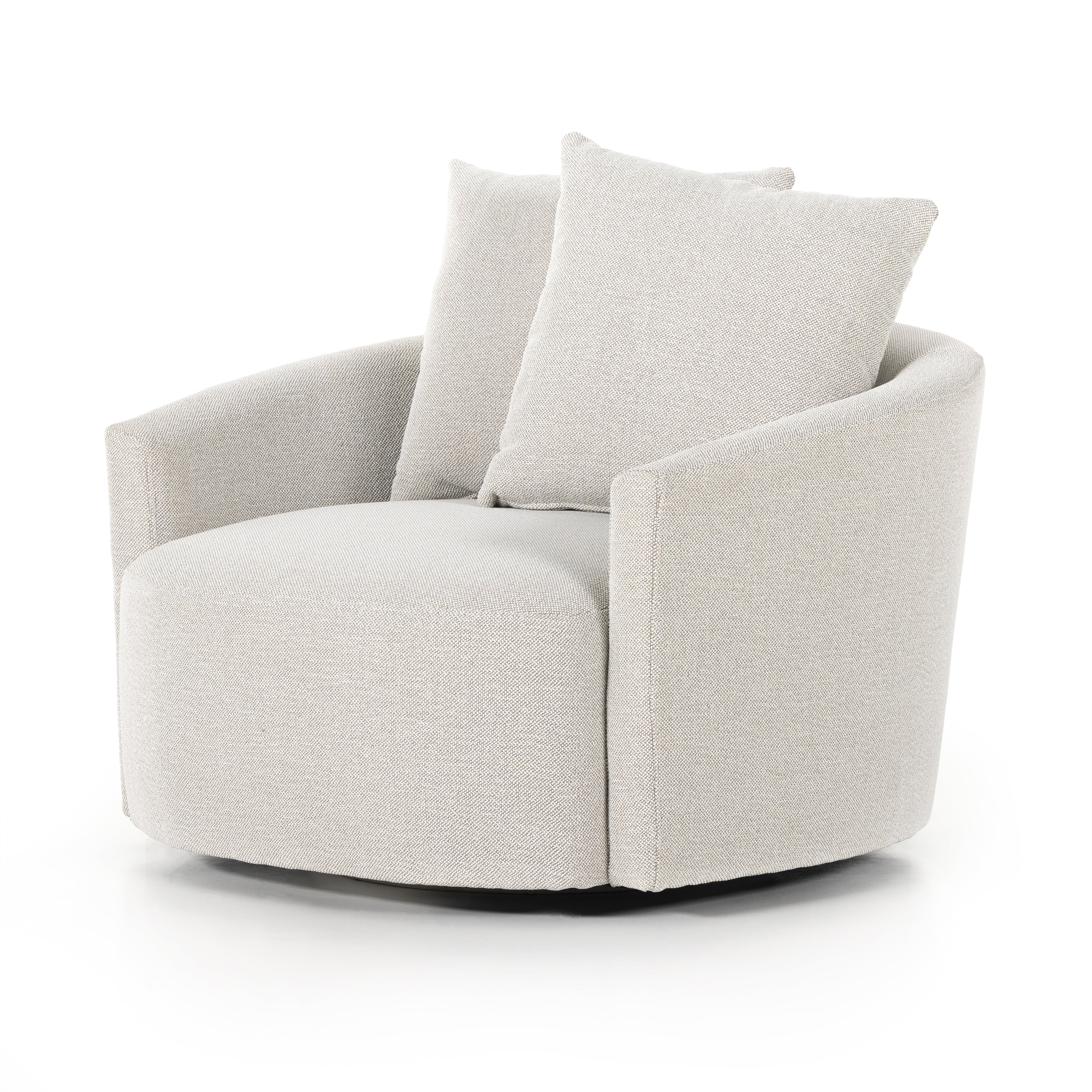 Four Hands Chloe 360-Degree Swiveling U-Shape Accent Chair with Throw Pillows