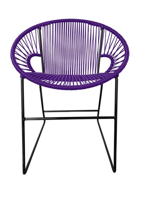 Stylish Black Frame Innit Puerto Dining and Side Chair for Indoor and Outdoor Use
