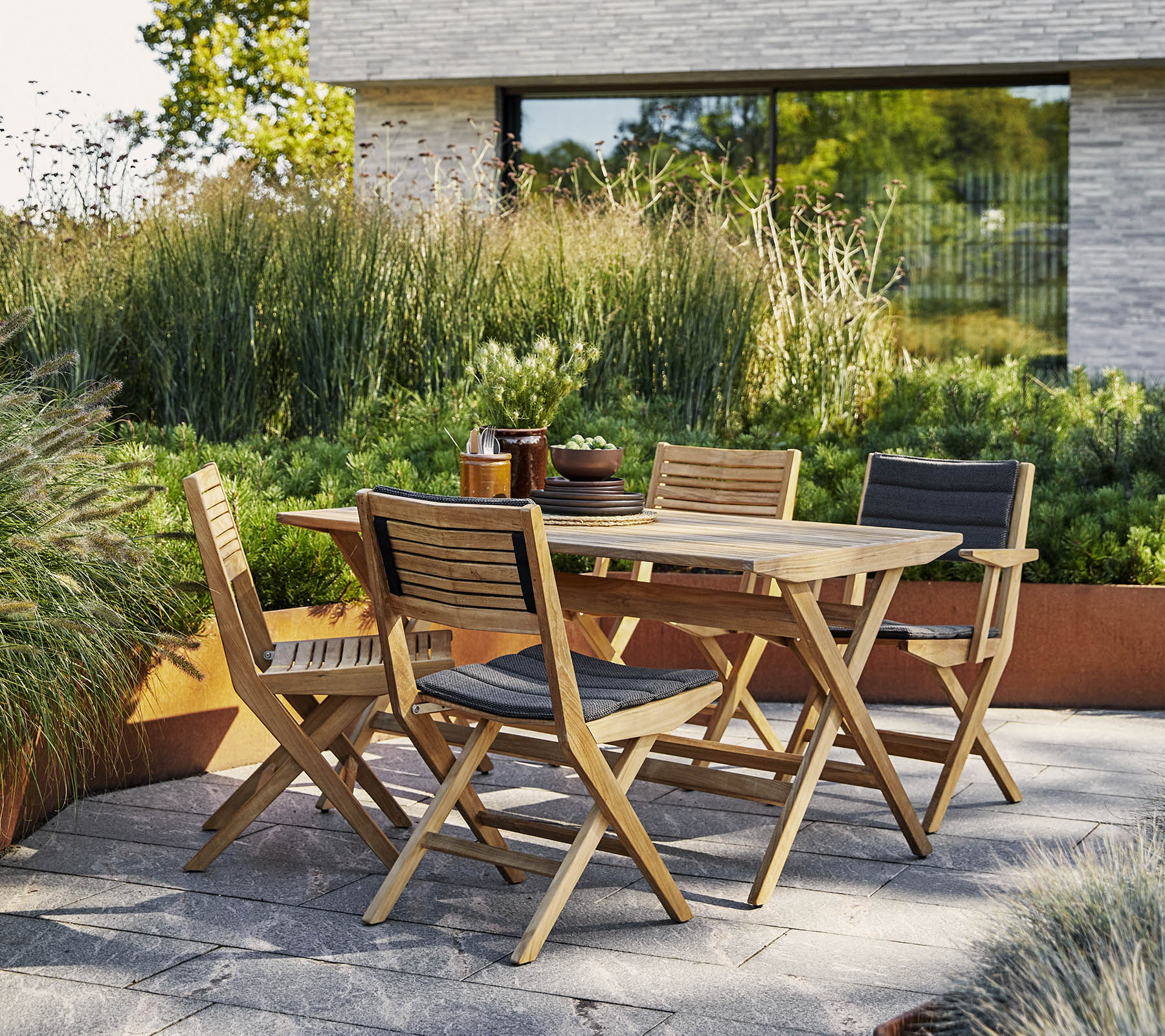 Cane-line High - Quality Teak Flip Folding Chair for Outdoor Use