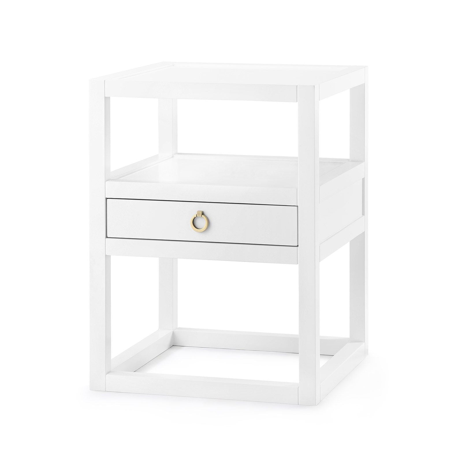 Villa & House Newport Stylish 1-Drawer Side Table with Brass Ring Pull
