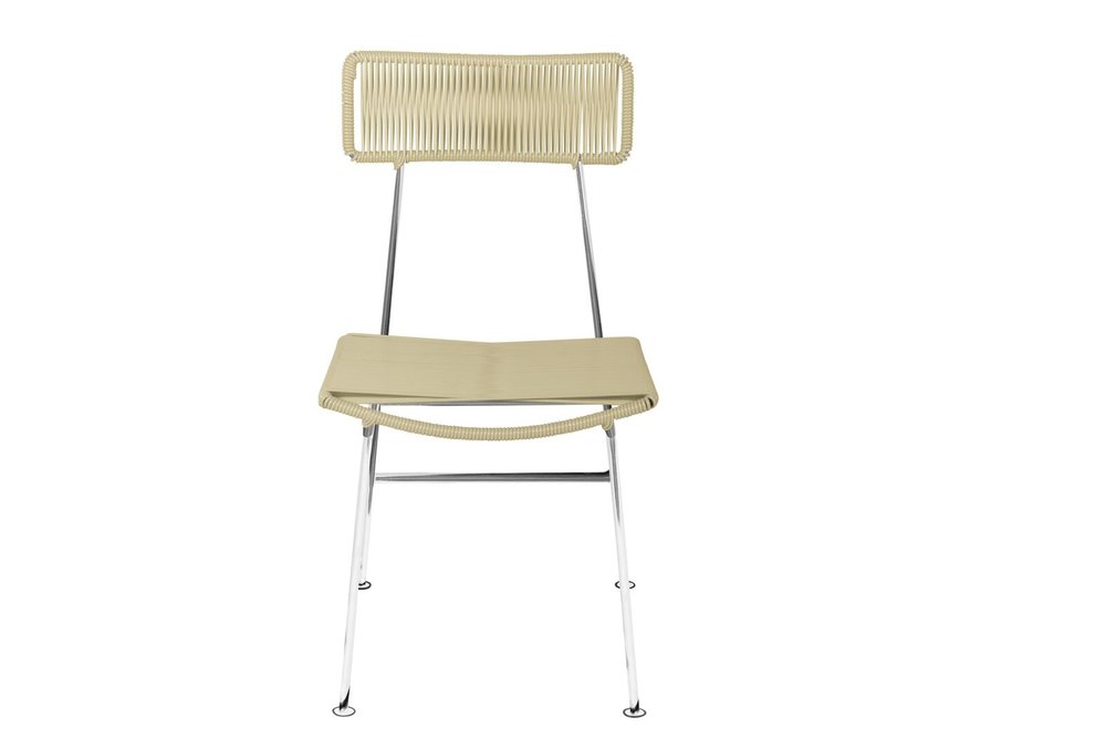 Charming Innit Hapi Dining Chair with Chrome Frame for Indoors and Outdoors