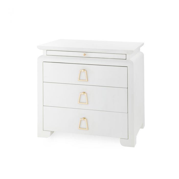 Villa & House Elina Luxury 3-Drawer Side Table with Pull-Out Tray