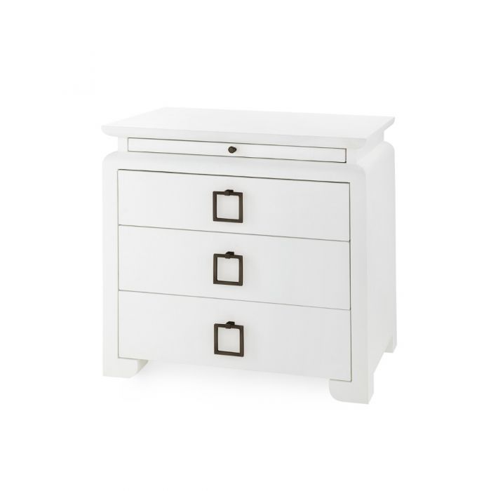 Villa & House Elina Luxury 3-Drawer Side Table with Pull-Out Tray