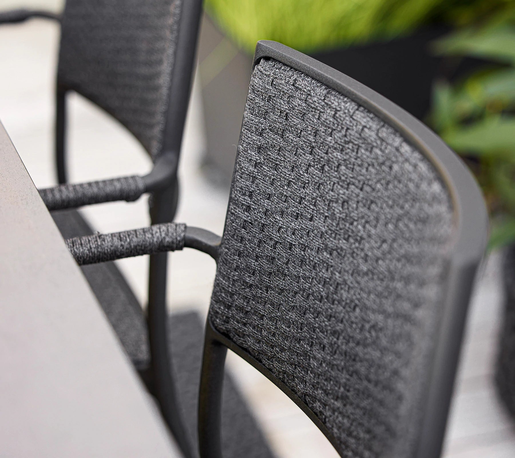 Cane-line Less Modern Stackable Aluminium Armchair with French Weave