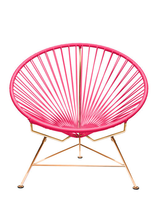 Stylish and Durable Innit Lounge Chair with a Copper-Colored Frame