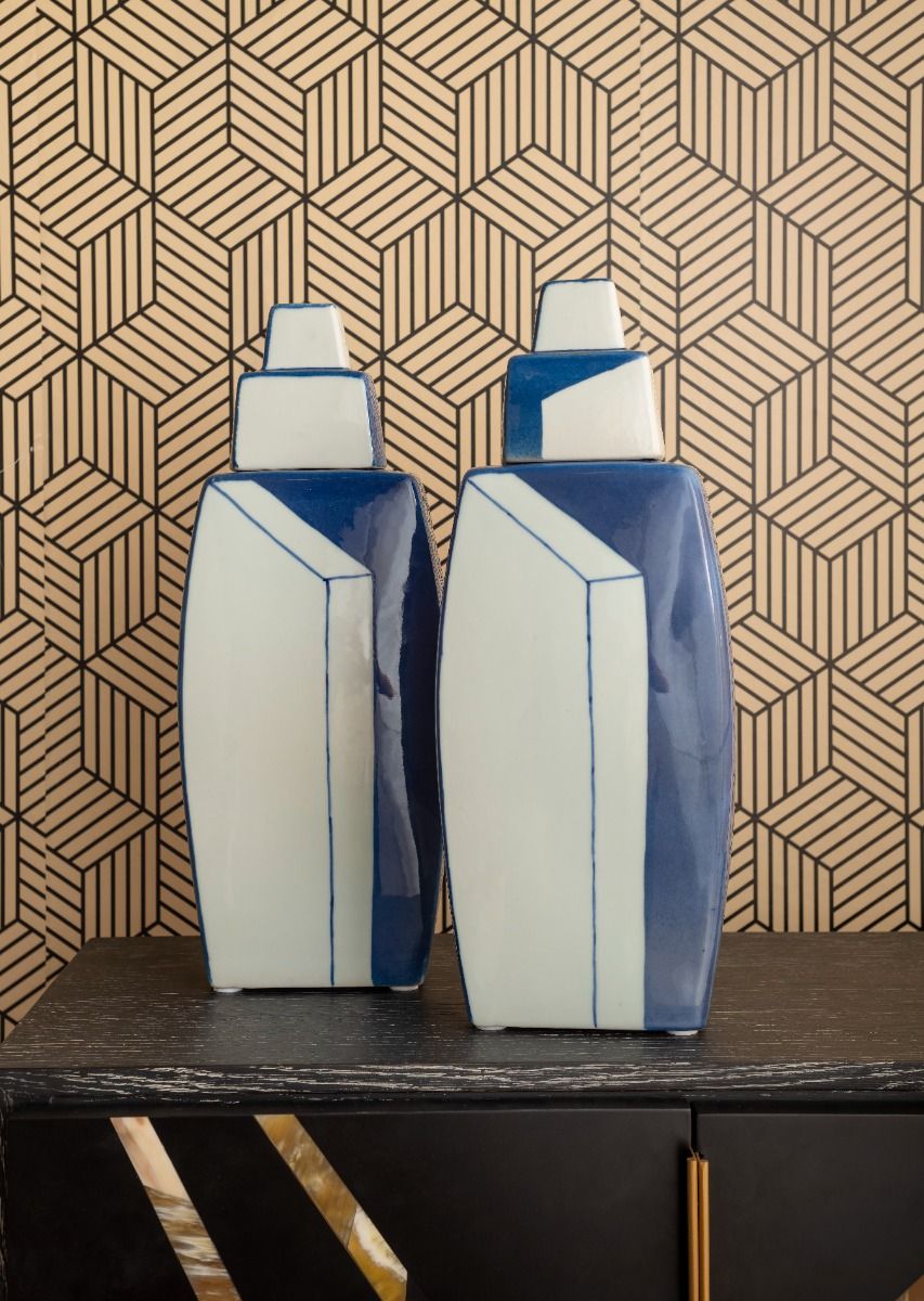 Villa & House Mid - Century Inspired Morandi Porcelain Vase Set of Two