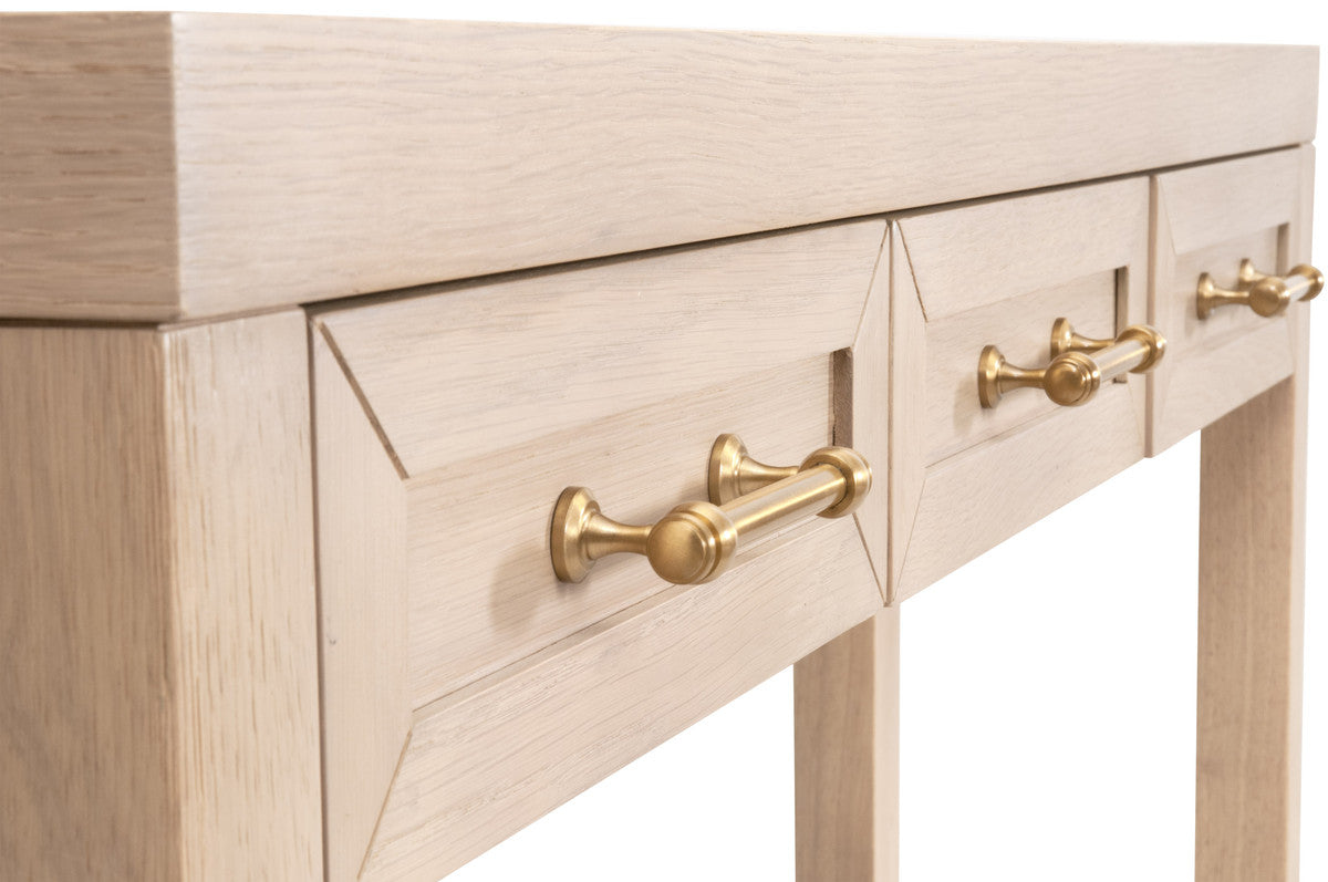 Essentials For Living's Elegant Stella Light Honey Oak Narrow Console Table