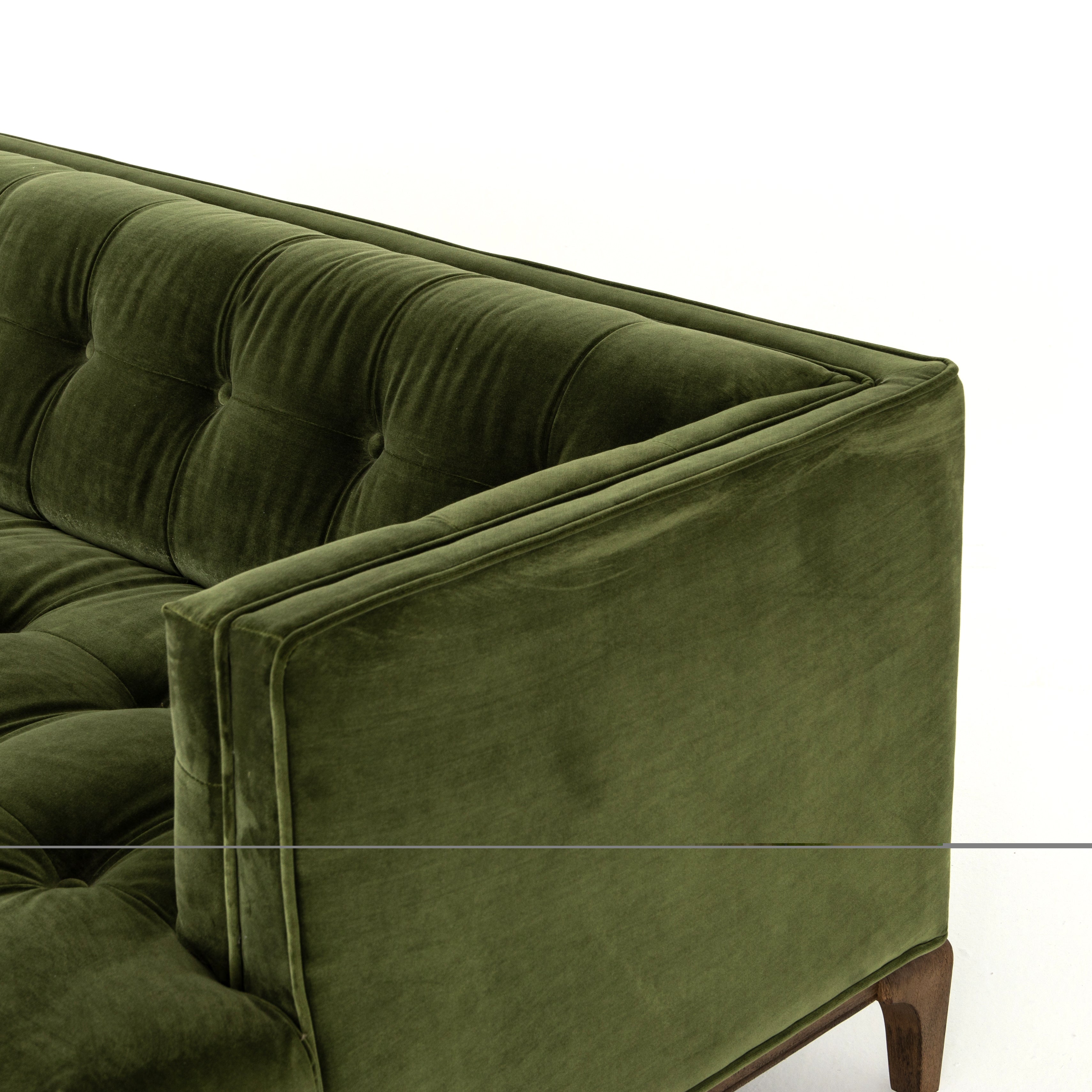 Four Hands 91-Inch Dylan Sofa in Top-Grain Leather or Sapphire Olive Fabric