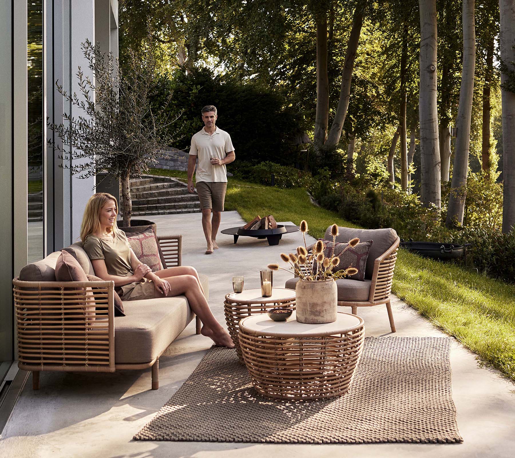 Cane-line Sense Weather-Resistant Elegant Lounge Chair with QuickDry Cushions