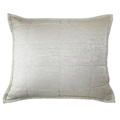 Ann Gish Stria Quilted Decorative Pillow for Bed with Feather and Down Insert
