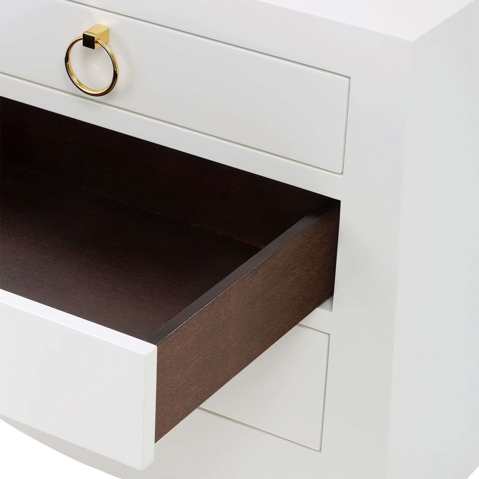 Villa & House Jacqui Three-Drawer Modern Side Table for Elegant Room Decor