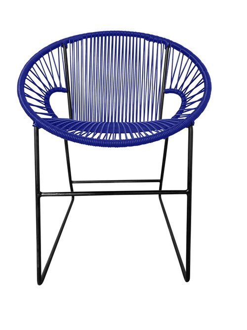 Stylish Black Frame Innit Puerto Dining and Side Chair for Indoor and Outdoor Use