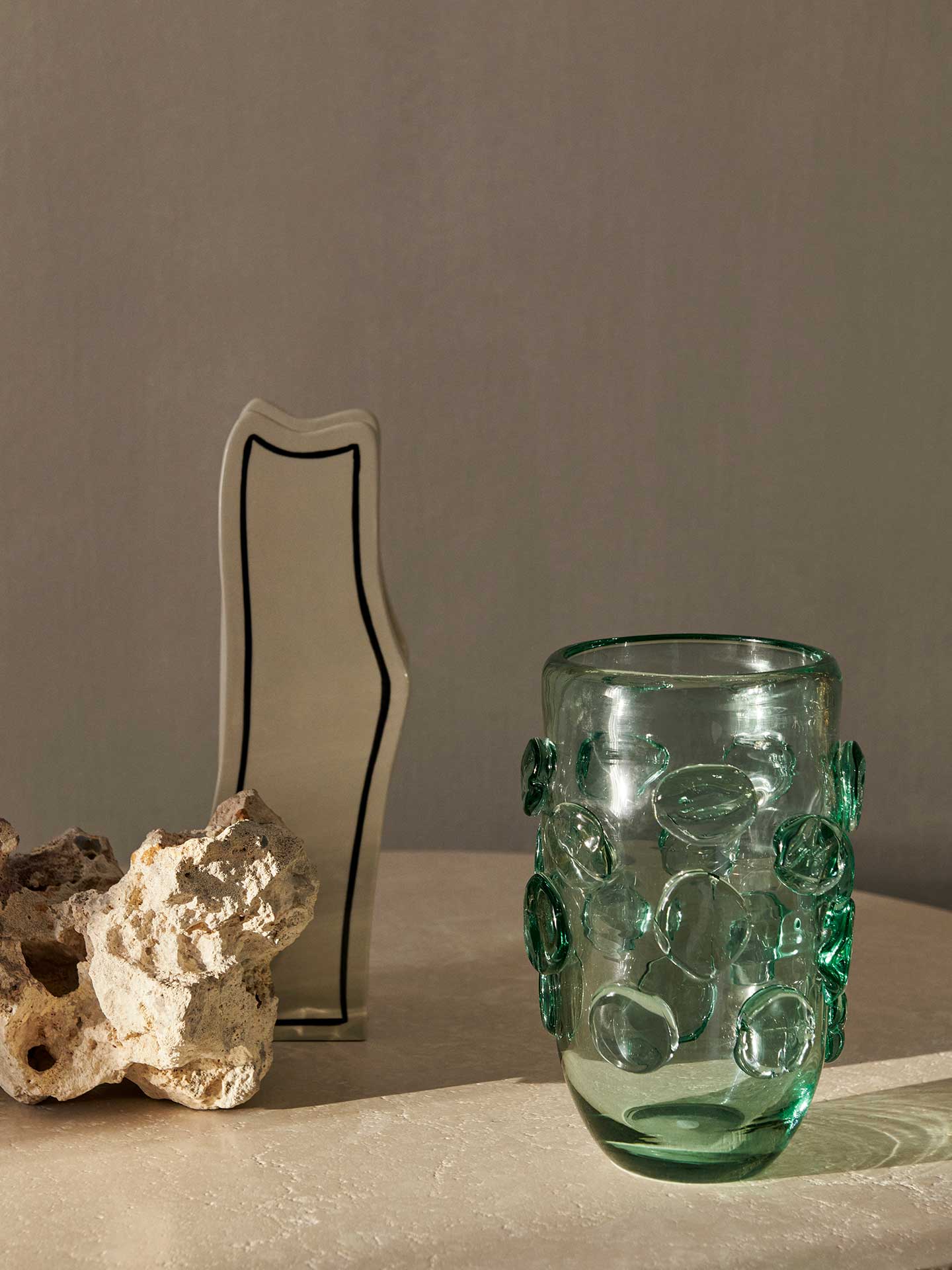 Ferm Living Handmade Artistic Lump Glass Vase for Flower Display