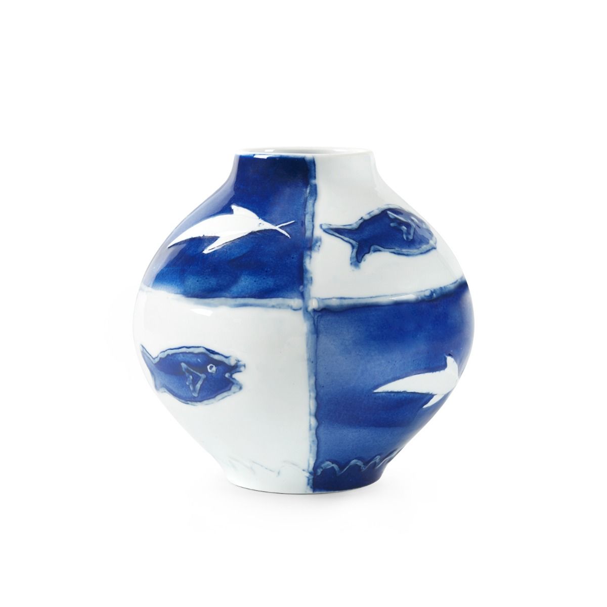 Villa & House Handmade Porcelain Malaga Decorative Vase for Coastal Homes