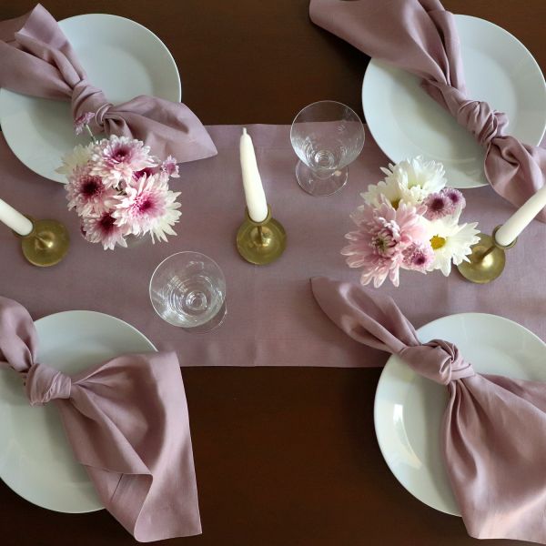 Huddleson Contemporary Luxury Italian Linen Table Runner for Elegant Dining
