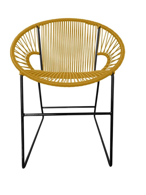 Stylish Black Frame Innit Puerto Dining and Side Chair for Indoor and Outdoor Use