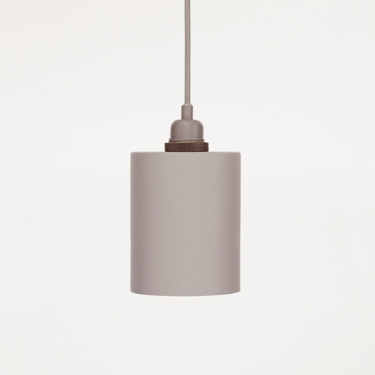 Frama's Stylish Powder - Coated Grey Geometric Cylinder Shade Lamp