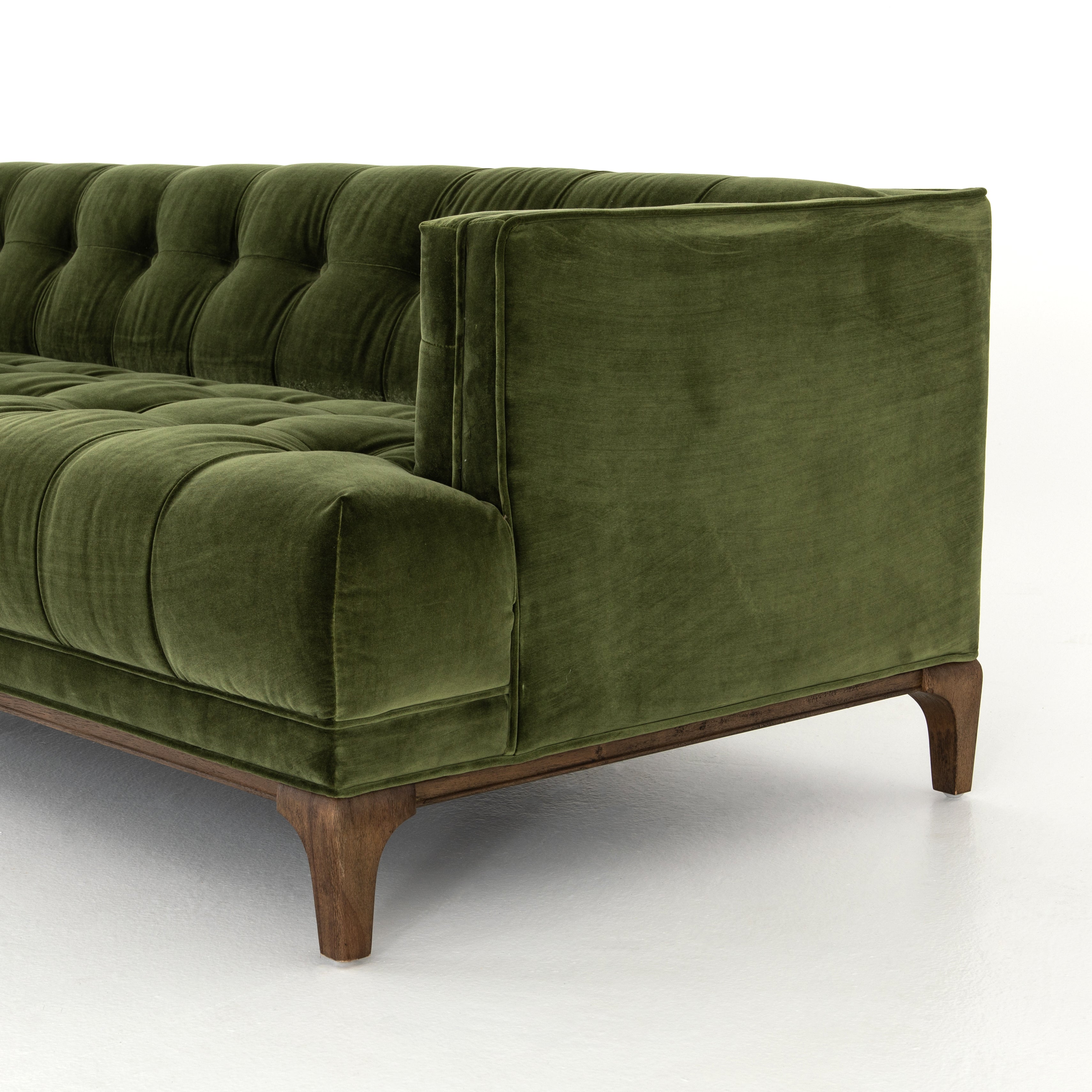 Four Hands 91-Inch Dylan Sofa in Top-Grain Leather or Sapphire Olive Fabric