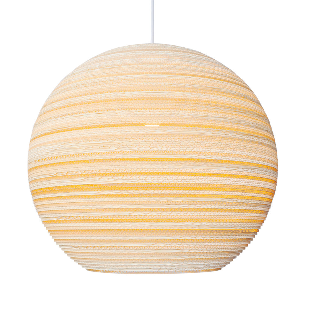 Graypants Recycled Cardboard Moon-Shaped Pendant Scraplight