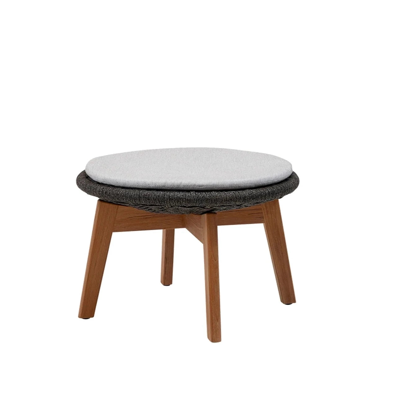 Cane-line Peacock Comfortable Outdoor Footstool & Side Table