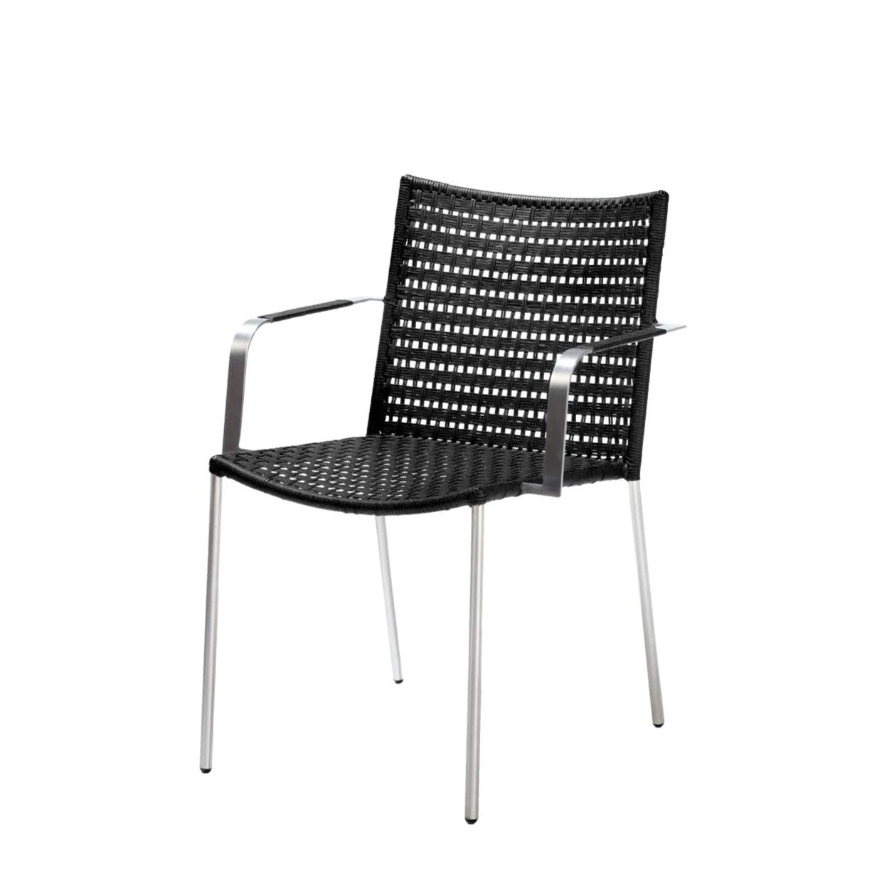 Stylish Cane - line Stackable Straw Armchair for Indoor Use