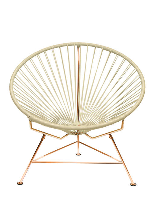 Stylish and Durable Innit Lounge Chair with a Copper-Colored Frame