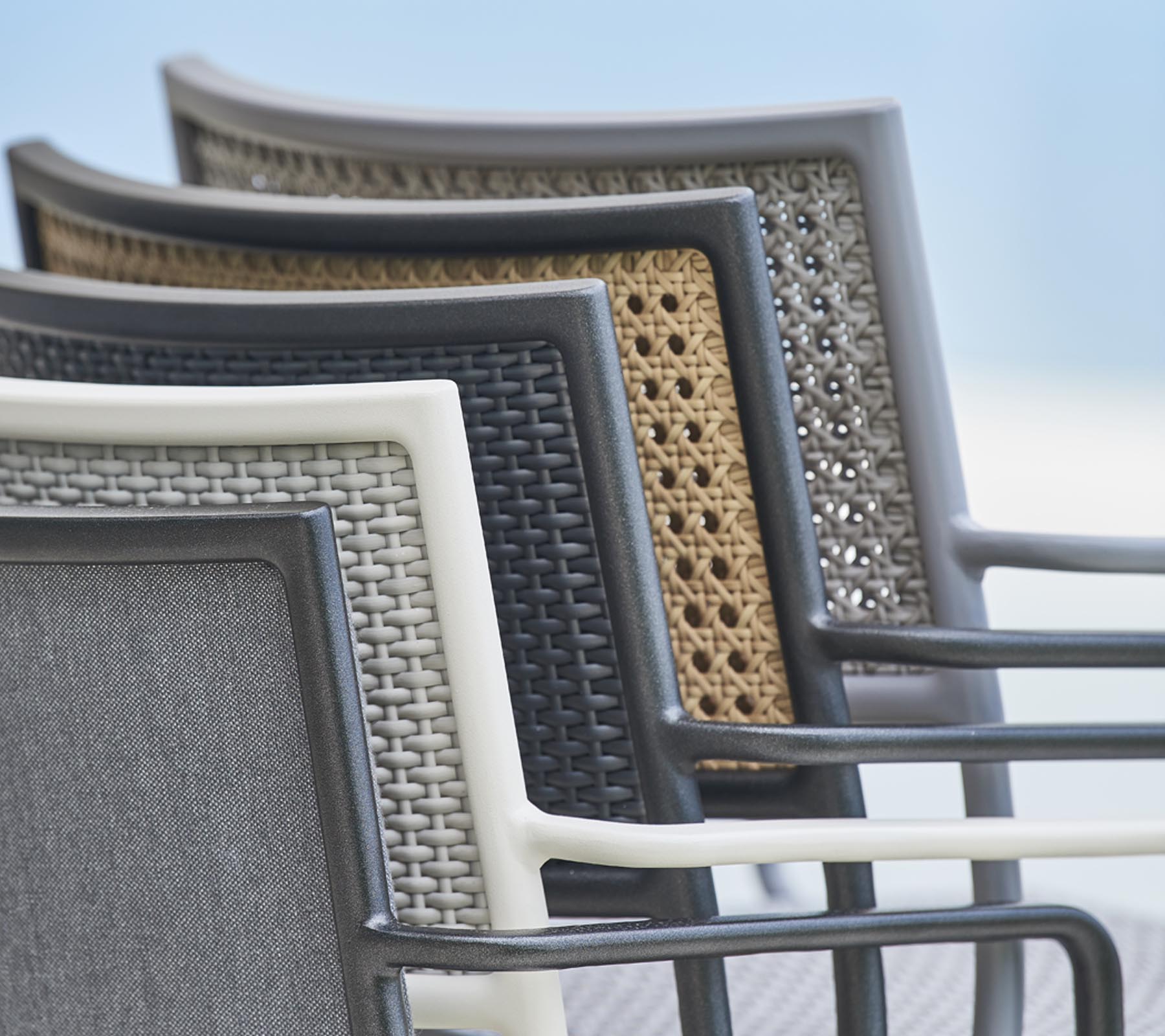 Cane-line Less Modern Stackable Aluminium Armchair with French Weave