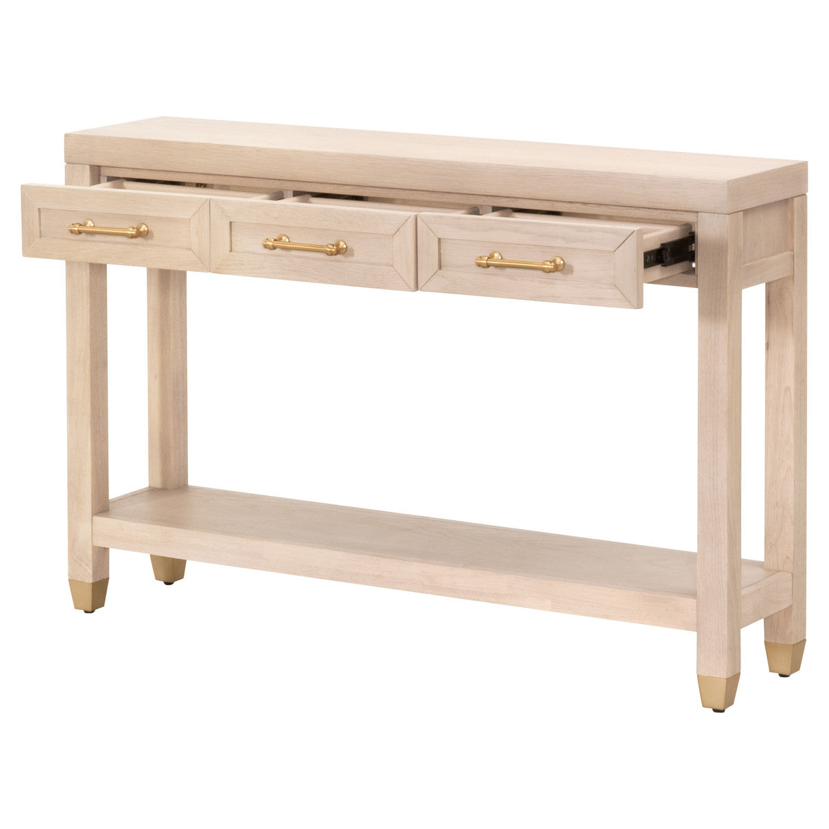 Essentials For Living's Elegant Stella Light Honey Oak Narrow Console Table