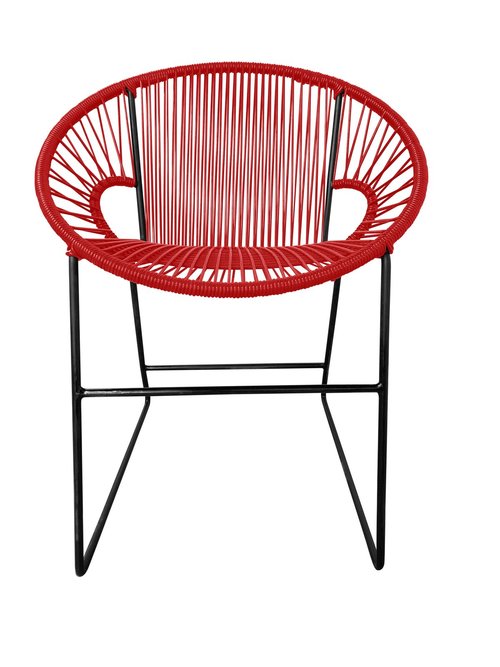 Stylish Black Frame Innit Puerto Dining and Side Chair for Indoor and Outdoor Use