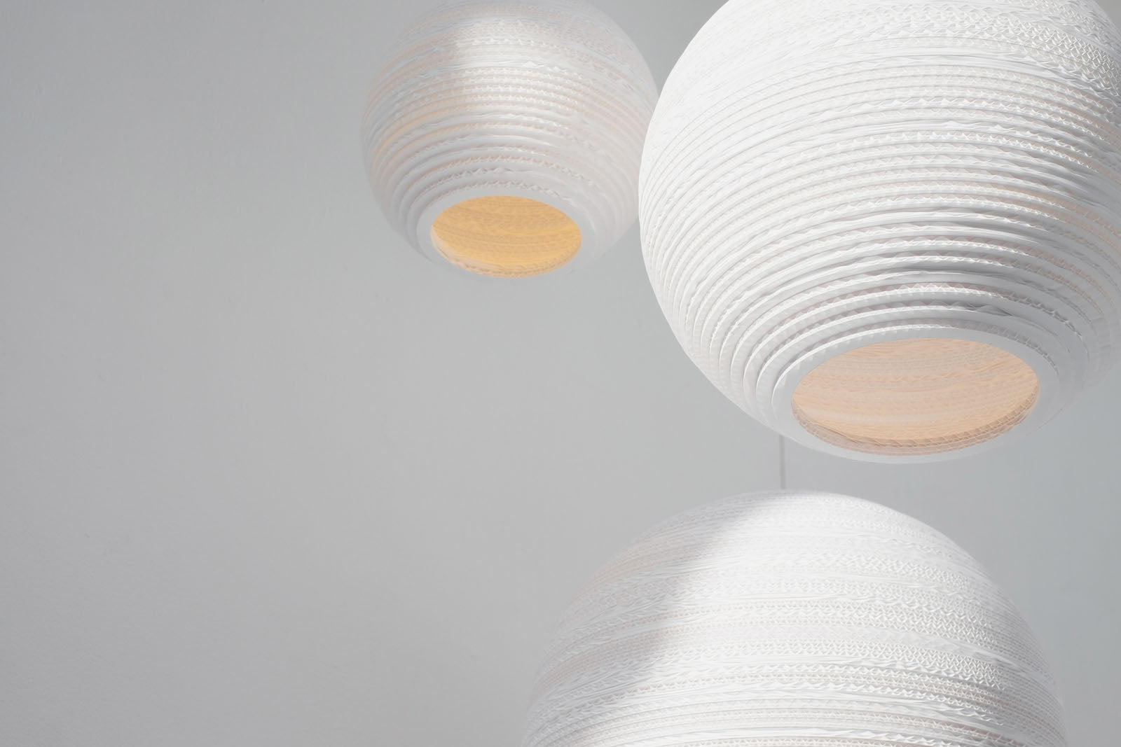 Graypants Recycled Cardboard Moon-Shaped Pendant Scraplight