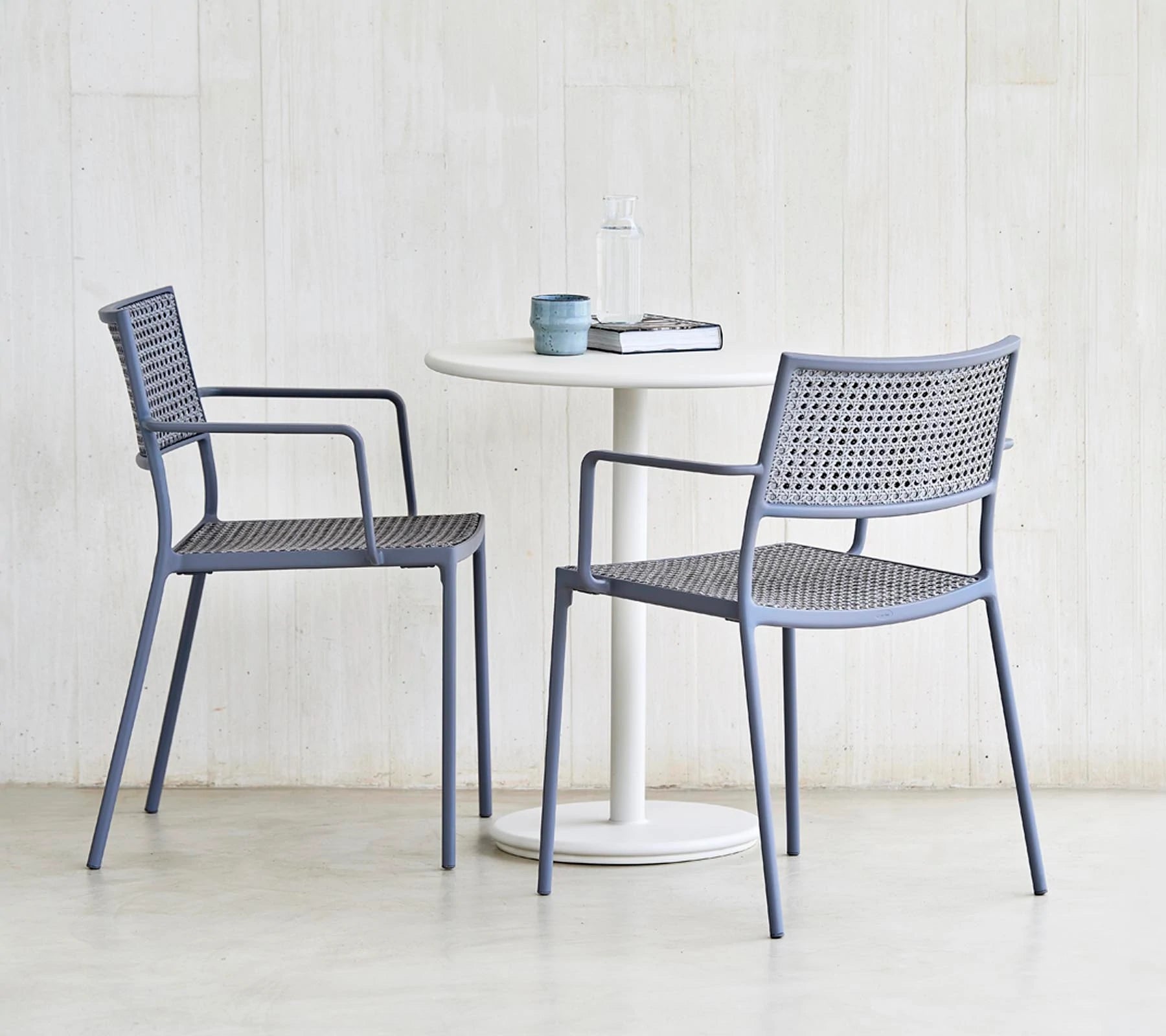 Cane-line Less Modern Stackable Aluminium Armchair with French Weave