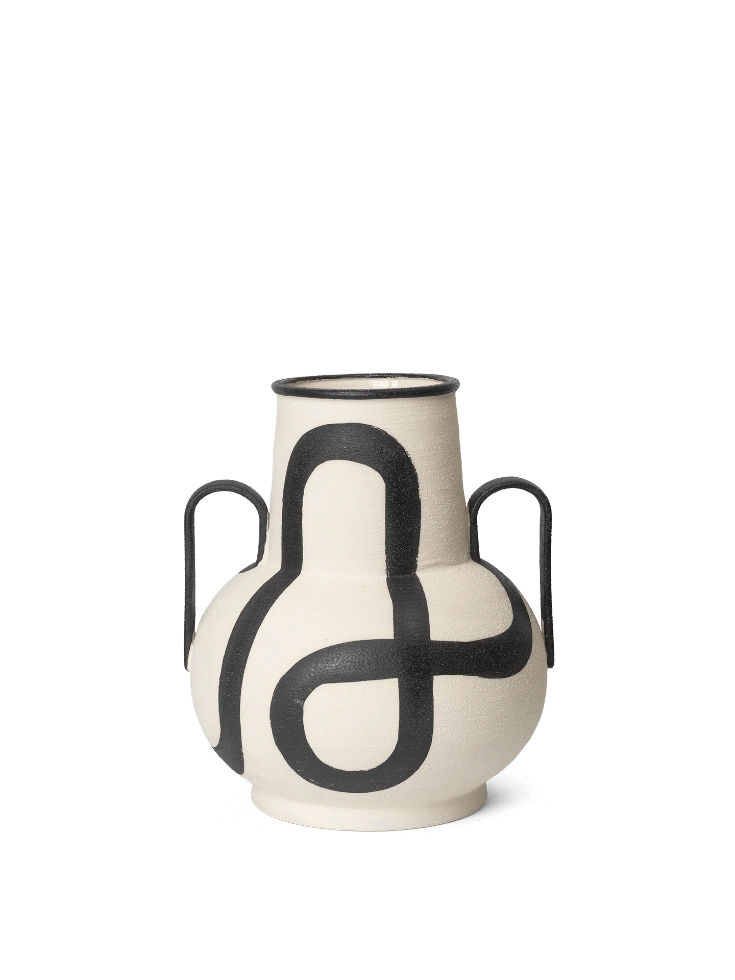Ferm Living Hand-Painted Trace Stoneware Floor and Tabletop Vase