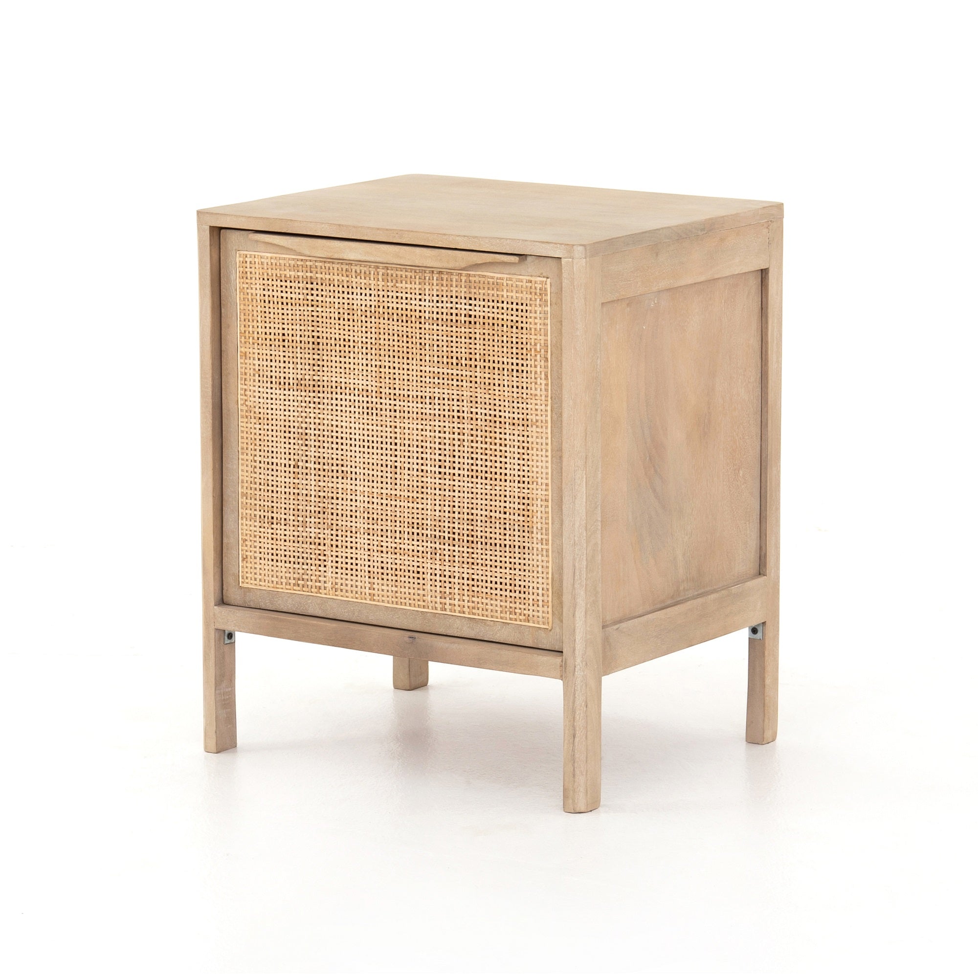 Four Hands Sydney Solid Mango Nightstand with Woven Cane and Removable Shelf